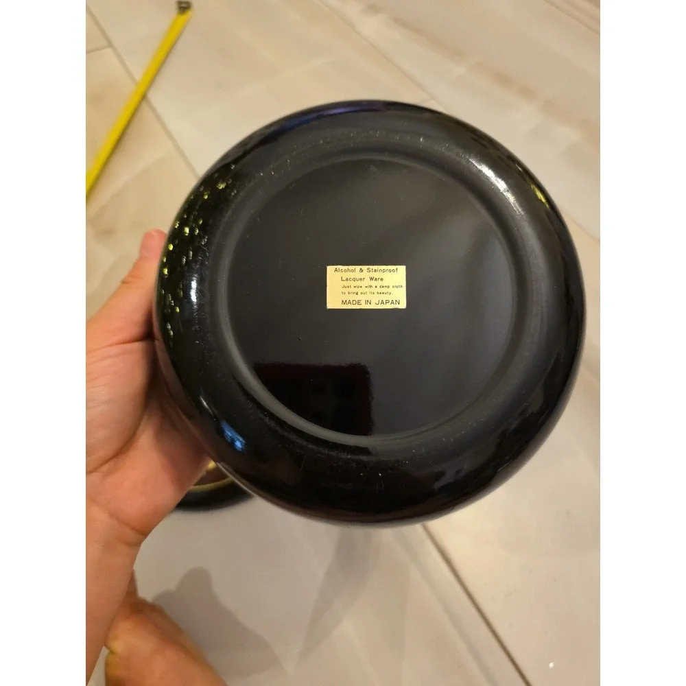 Japanese Lacquerware Bento Box Lazy Susan Floral‎ Design Removable Tray B2
